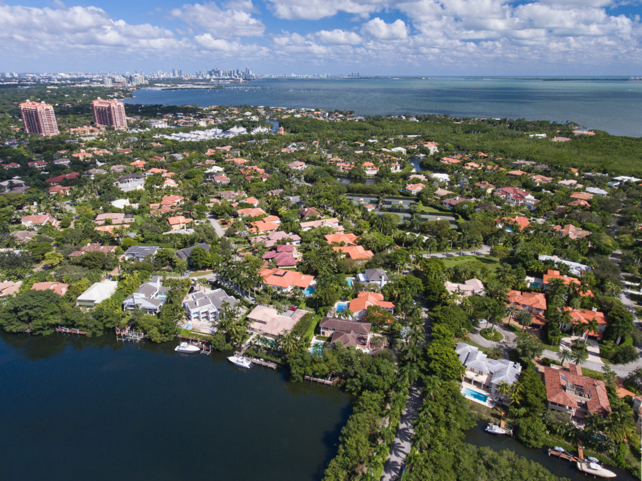aerial view of cocoplum in coral gables fl