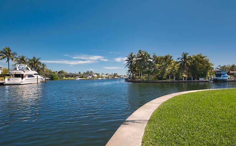 The waterside Coral Gables neighborhood of Gables By The Sea